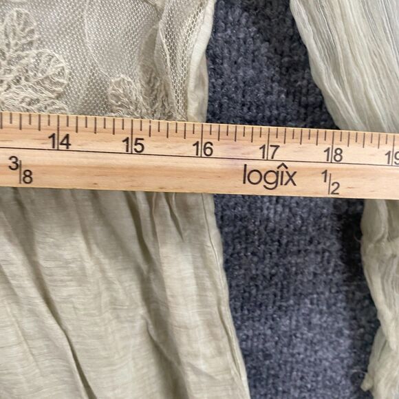 Sacred Threads Dress Womens M Silk Cotton Babydoll Tiered Boho Western Hippie - Picture 11 of 12